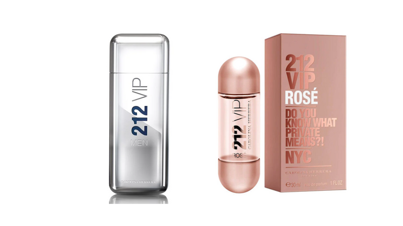 COMBO CASAL (Masculino + Feminino) - 212 VIP Rosé Eau de Parfum + 212 Men Carolina Herrera Eau de Toilette - Perfumes 100ml