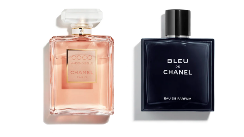 CASAL CHANEL (1 Feminino + 1 Masculino) - Coco Chanel Mademoiselle Eau de Parfum + Bleu de Chanel - Perfumes 100ml