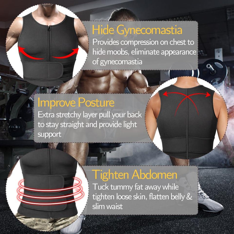 Modeladora de Corpo Masculina - Waist Trainer Sweat Vest