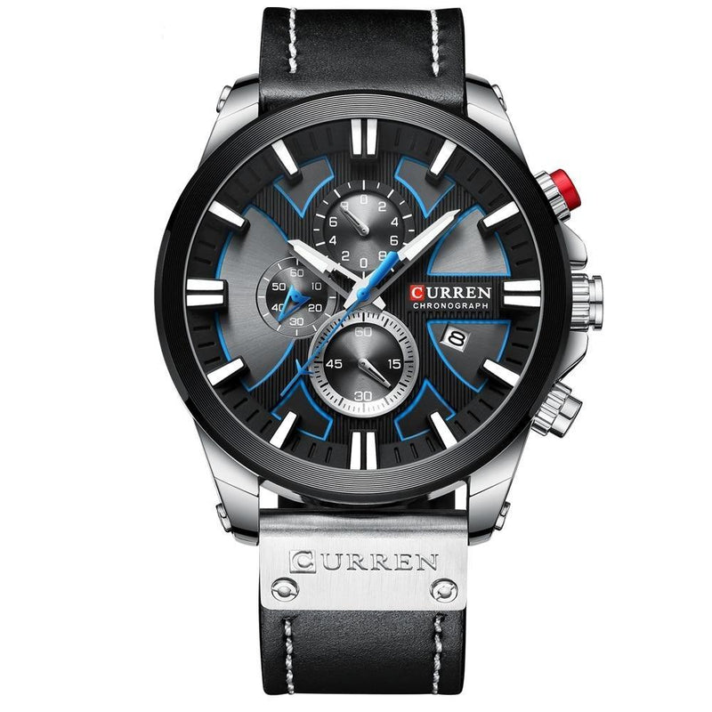 Relógio Couro Curren Masculino - Casual Style Watch